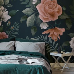 04 moody floral wallpaper that highlights the headboard wall in the bedroom.jpg
