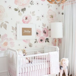 10 watercolor pink floral wallpaper is an ideal choice for a little princesss room.jpg