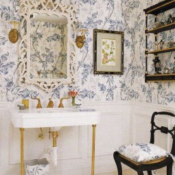 16 blue floral wallpaper for a vintage inspired powder room to achieve a refined look.jpg