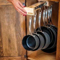 Click pick for 40 creative diy kitchen storage ideas easy slider for cookware.jpg