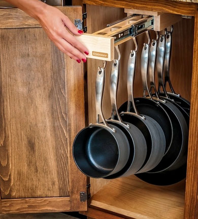 Click pick for 40 creative diy kitchen storage ideas easy slider for cookware.jpg