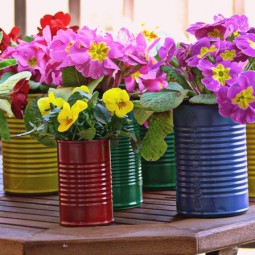Flower pots made from old tin cans.jpg