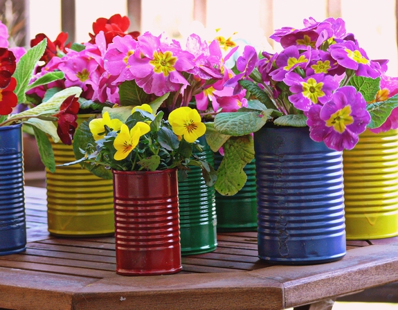 Flower pots made from old tin cans.jpg