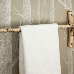 Make a towel rail from birch tree branches.jpg