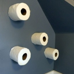 Rolls of toilet paper mounted on the wall.jpg