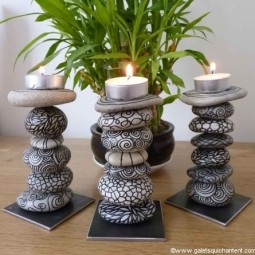 Classy candle holder ideas using pebbles.jpg