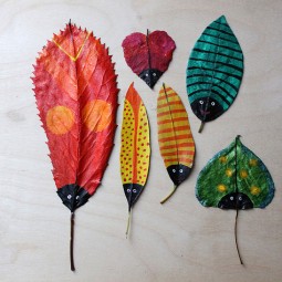 Diy leaft crafts painted leaves hazel terry_zps18497d5f.jpg