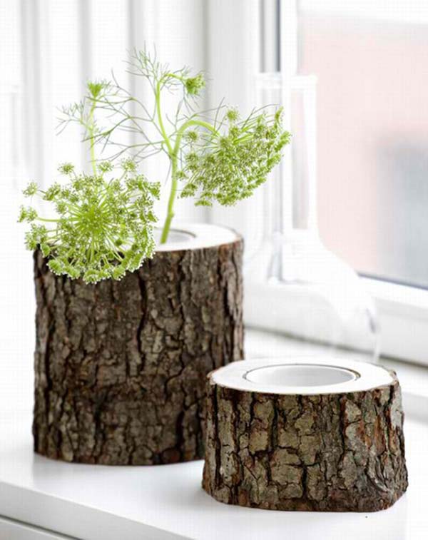 24 beautiful decorative wooden stump vases crafts for your household homesthetics crafts 14.jpg