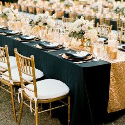Gold and black modern wedding reception idea.jpg