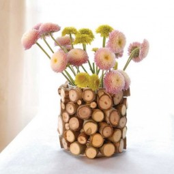 Originelle ideen dekoration mit holzscheiben vase blumentopf.jpg