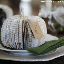 Rustic and romantic fall tablescape with diy paperbook pumpkins upcycledtreasures..png