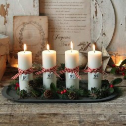 Advent light ideas advent candles white pillar candles pine cones tray.jpg
