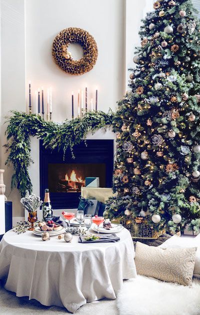 Gorgeous by the fireplace christmas decor and setting for christmas breakfast .jpg