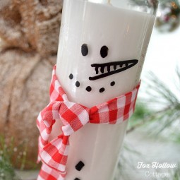 One minute one dollar snowman christmas candle craft.jpg