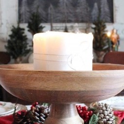 Simple holiday centerpiece ideas diy table setting cranberries rustic.jpg