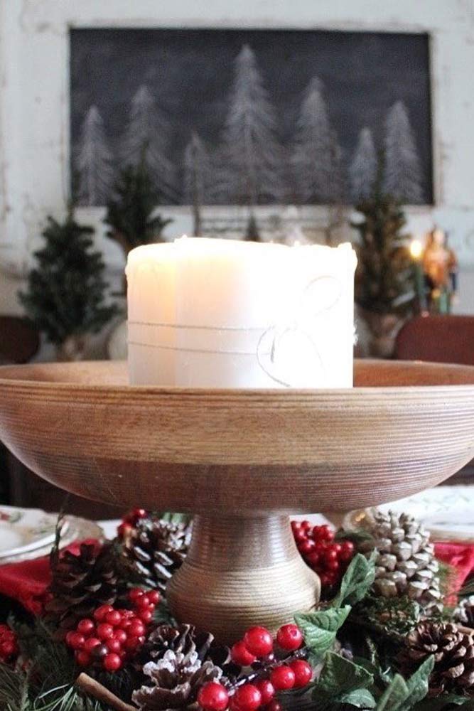 Simple holiday centerpiece ideas diy table setting cranberries rustic.jpg