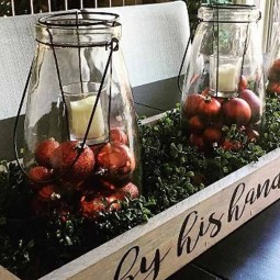 Simple holiday centerpiece ideas table space wood decor diy water glasses christmas candles.jpg