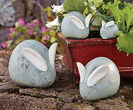 Diy cobblestone rabbit top easy design idea backyard garden decor project.jpg
