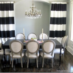 Diy no sew black and white striped curtains.jpg