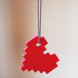 Make this simple yet romantic pixel heart necklace.png