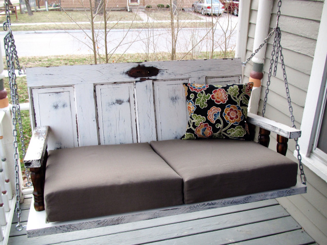 Porch swing from old doors.jpg