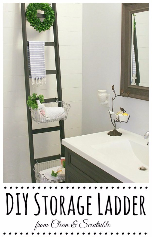 Diy bathroom storage ladder.jpg