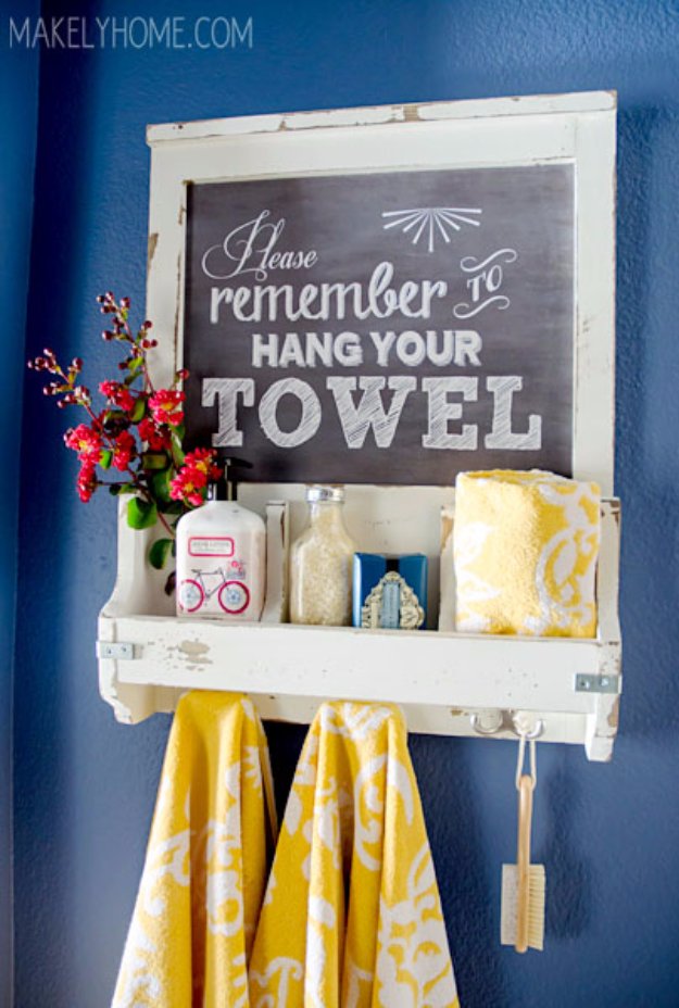 Diy chalkboard art towel rack and bathroom accessories holder.jpg