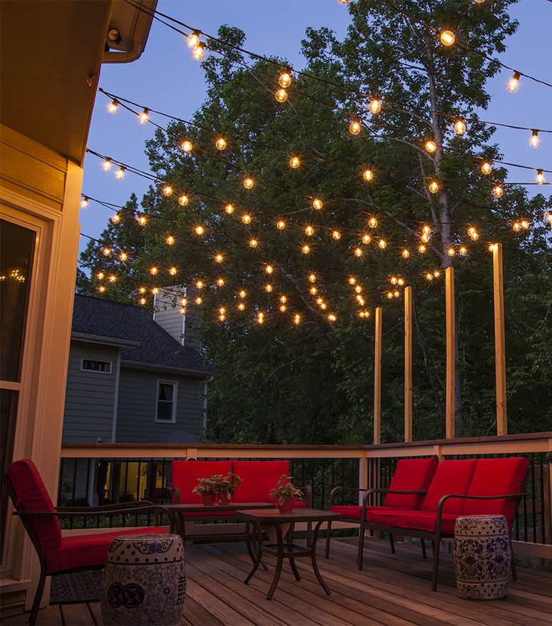 Pergola patio ideas for your backyard deck patio string lights.jpg