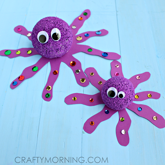 Styrofoam octopus kids craft.png