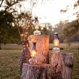 Rustic tree stumps wedding alter.jpg