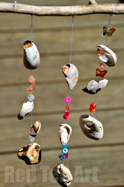 Seaside windchime craft from shells stones and pony beads.jpg