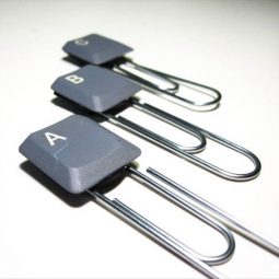 Keyboard keys paper clips.jpg