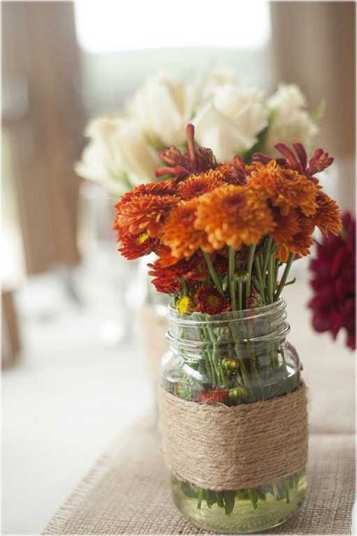 Mason jars twine vase fall wedding decor.jpg