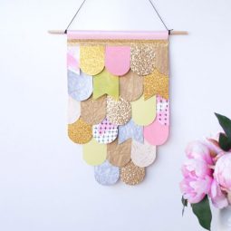 Use colored paper to make a wall hanging.jpg