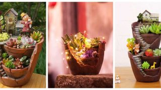 DIY märchenhafte Dekoration: ein Minigarten in einem Blumentopf :)