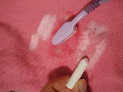 Use chalk to remove greasy stains on your clothing.jpg