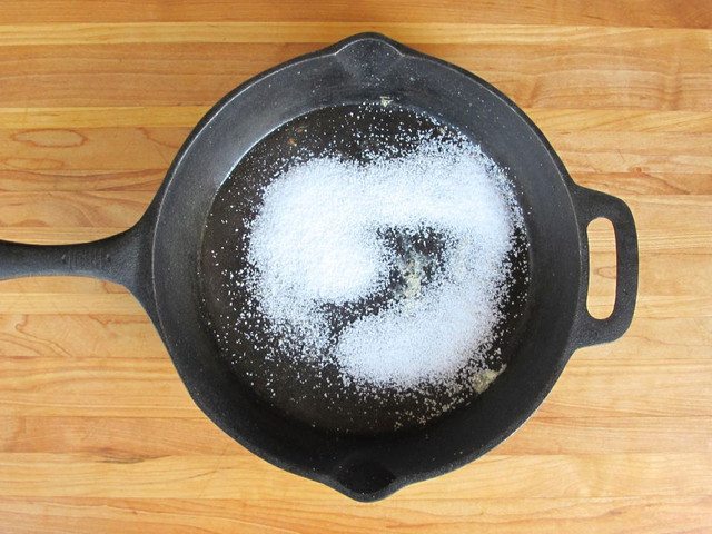Use sea salt to clean your cast iron pan.jpg