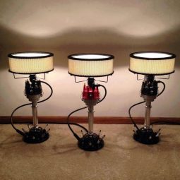 Recycled car parts chandeliers.jpg