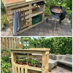 Bbq side table made from 2 old pallets old boards • 1001 pallets.jpg