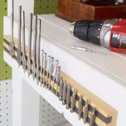 Brilliant garage organization ideas use a magnet strip to hold drill bits screws wrenches etc 1.jpg