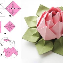 Origami anleitung einfach lotusblume falten in zwei farben.jpeg