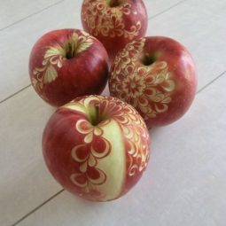 Getting creative with fruits and vegetables carved apples momooze.com picturesque playground for moms.jpg