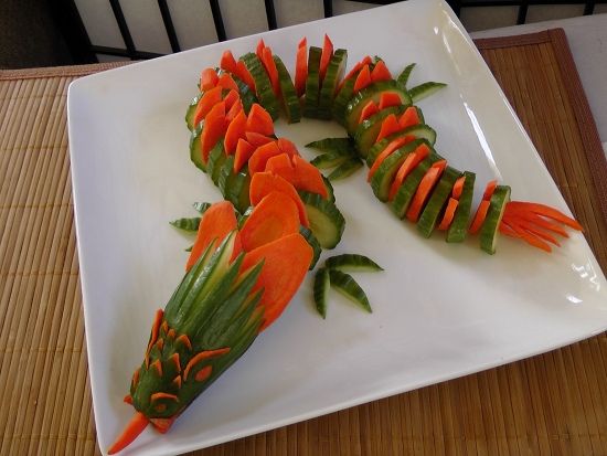 Getting creative with fruits and vegetables cucumber and carrot dragon momooze.com picturesque playground for moms.jpg