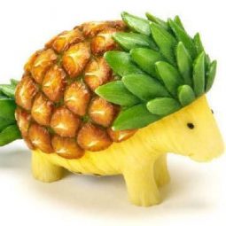 Getting creative with fruits and vegetables pineapple hedgehog momooze.com picturesque playground for moms.jpg