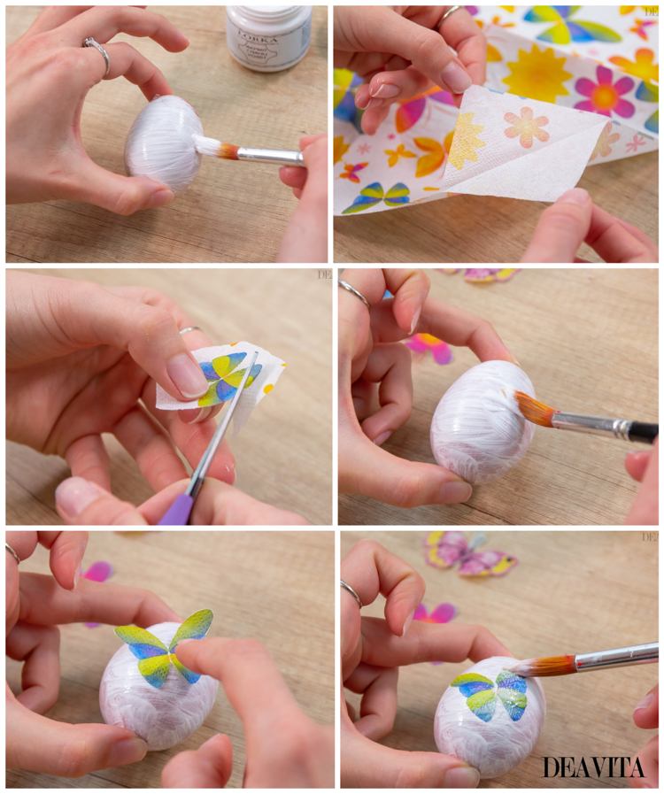 Easter egg decoration ideas decoupage butterfly and flower.jpg