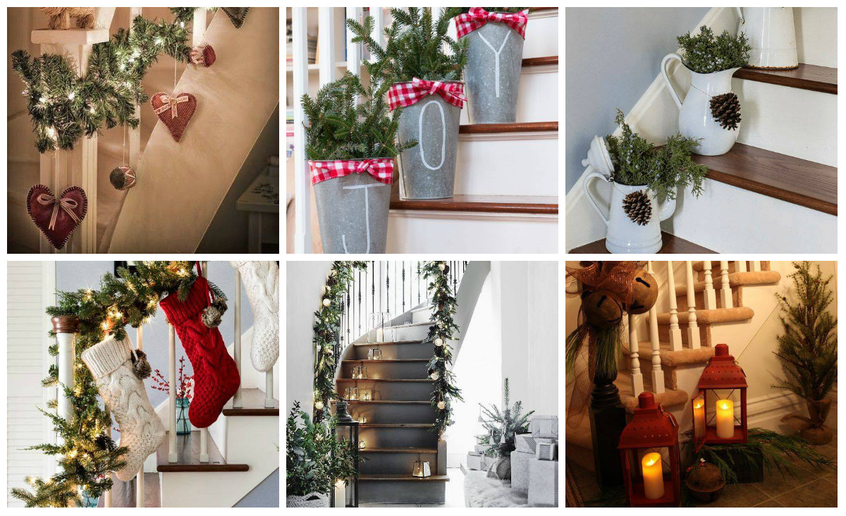 Weihnachtliche DIY Treppen Dekoration nettetipps.de