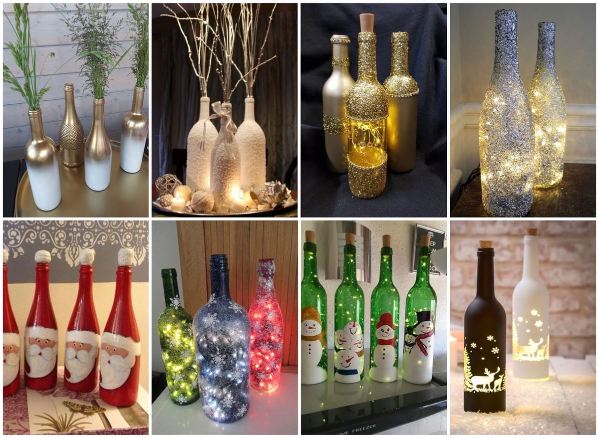 Winter/Christmas Deko – Diy glitzernde und besprühte Weinflaschen :)