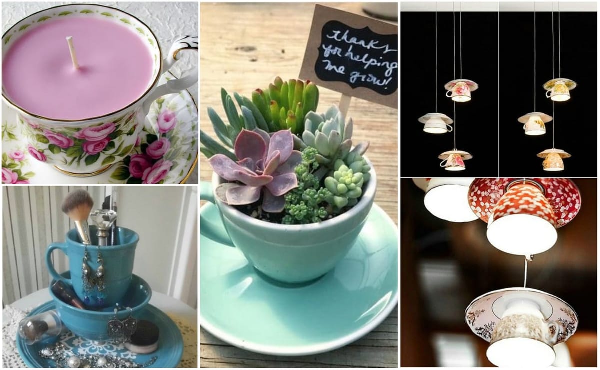 10 Kreative verschiedene Upcycling Ideen aus alten Tassen