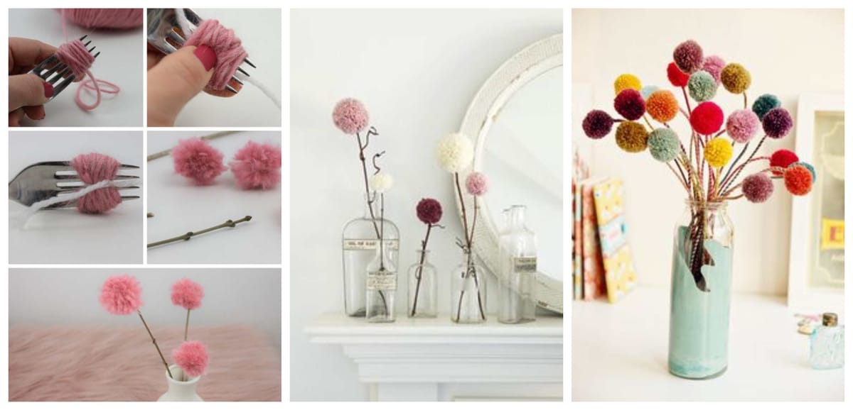 Wunderschöne DIY Blumen aus Wolle :)
