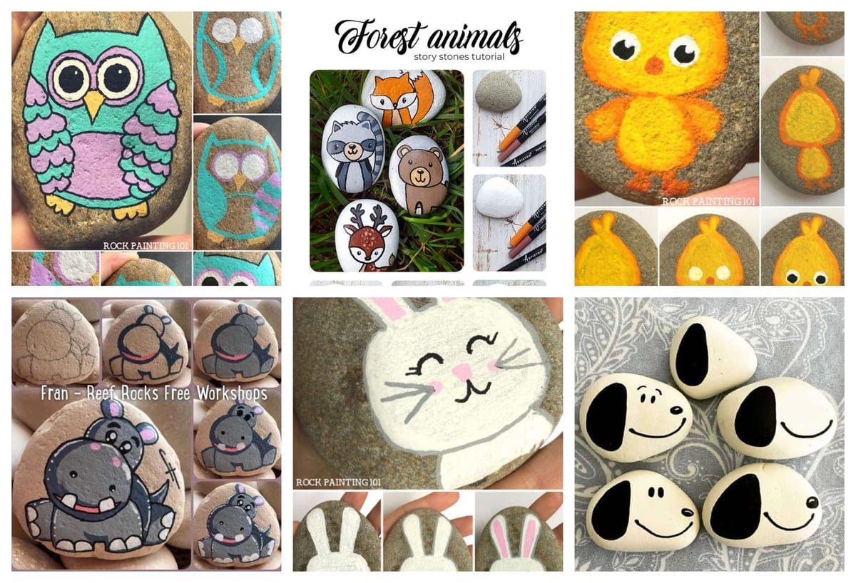 Steine bemalen mit tierischen Motiven – Schritt für Schritt Anleitungen :)